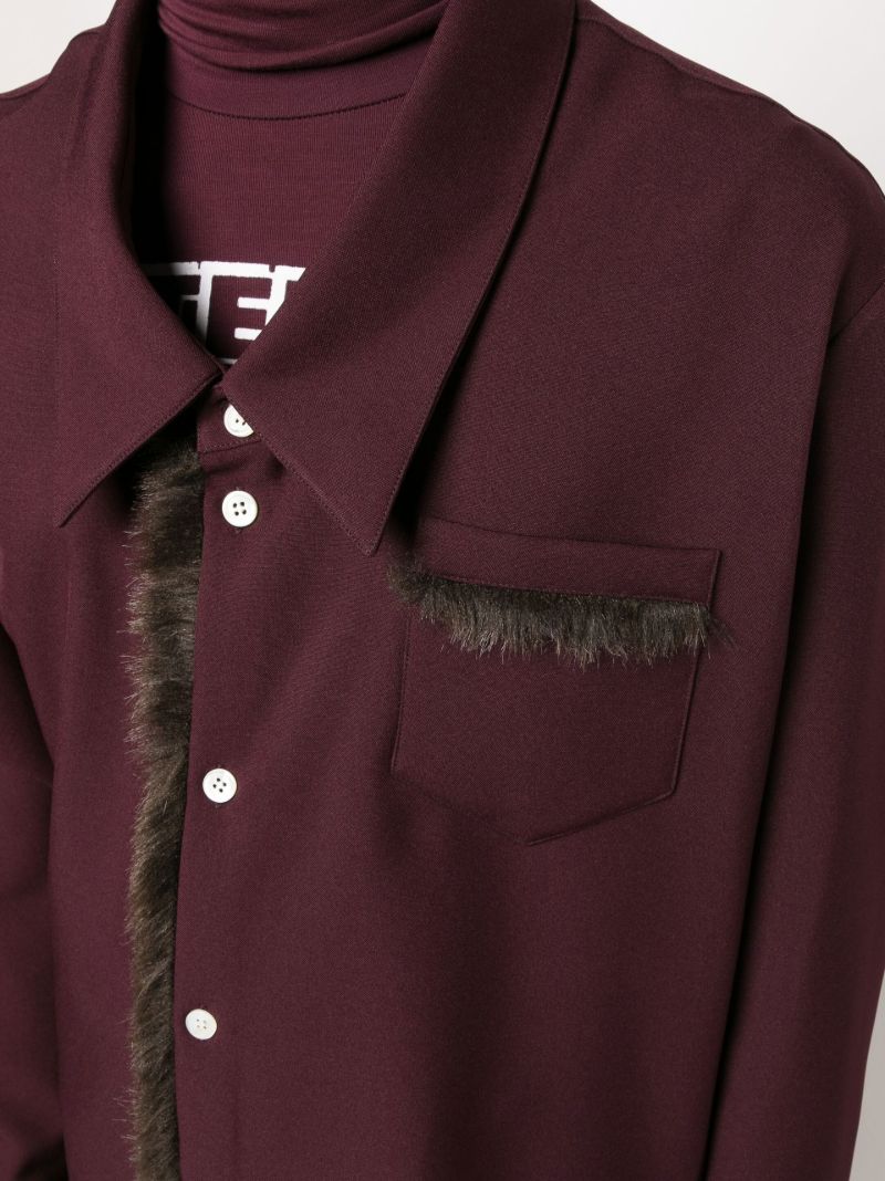 Red Omaro Faux Fur-trim Overshirt