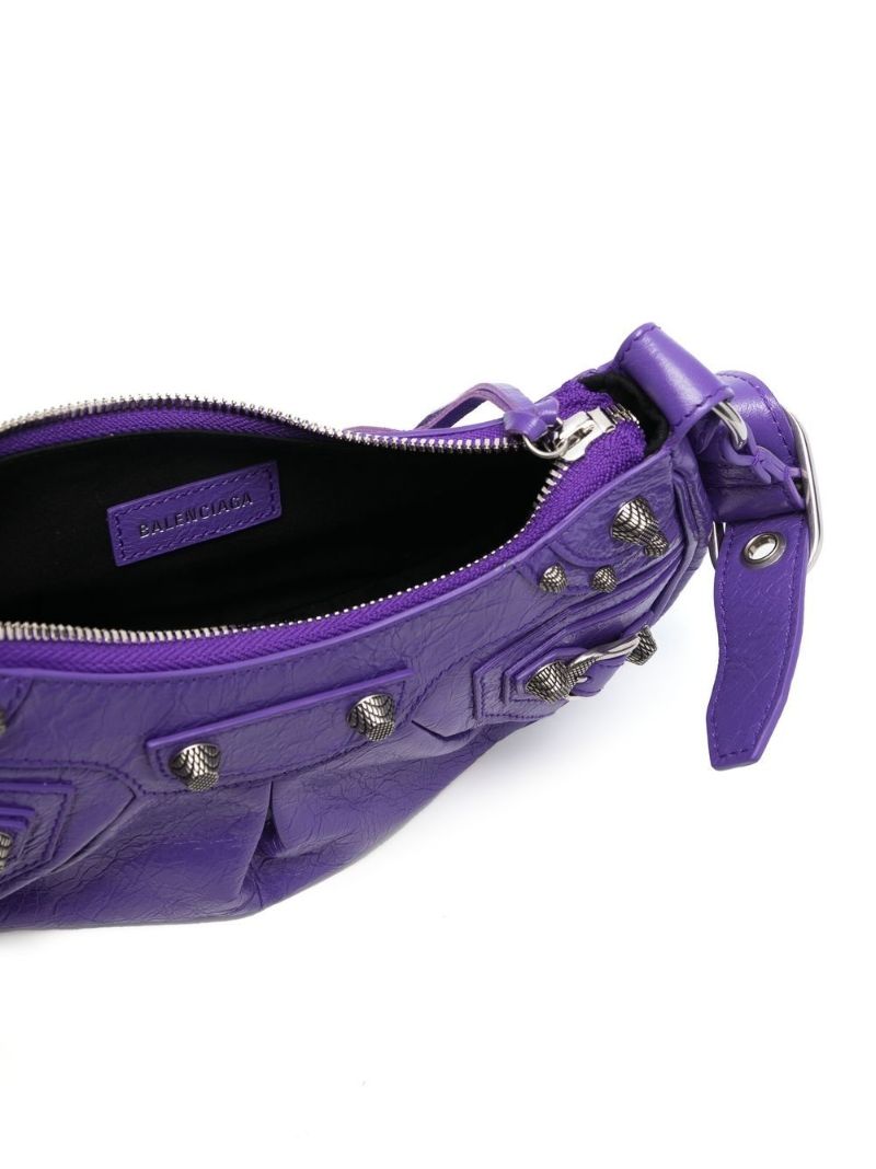 Purple Le Cagole Xs Leather Shoulder Bag