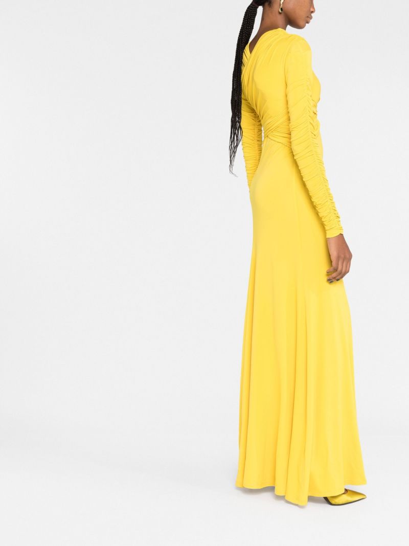 Yellow Aurelie Draped Maxi Dress