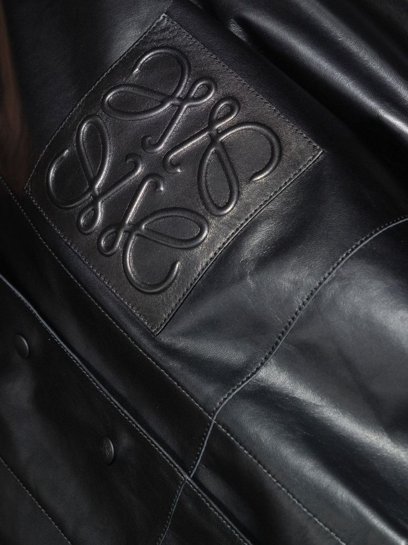 Black Anagram Logo Nappa Leather Jacket