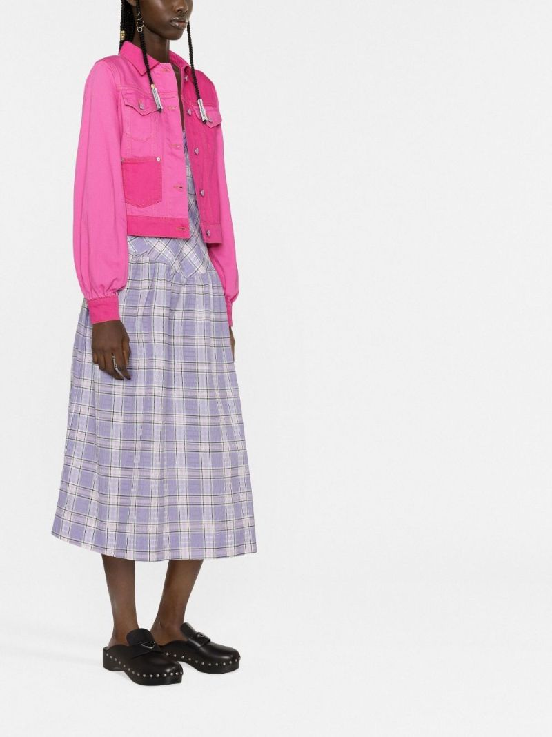 Pink Colourblock Organic Cotton Denim Jacket