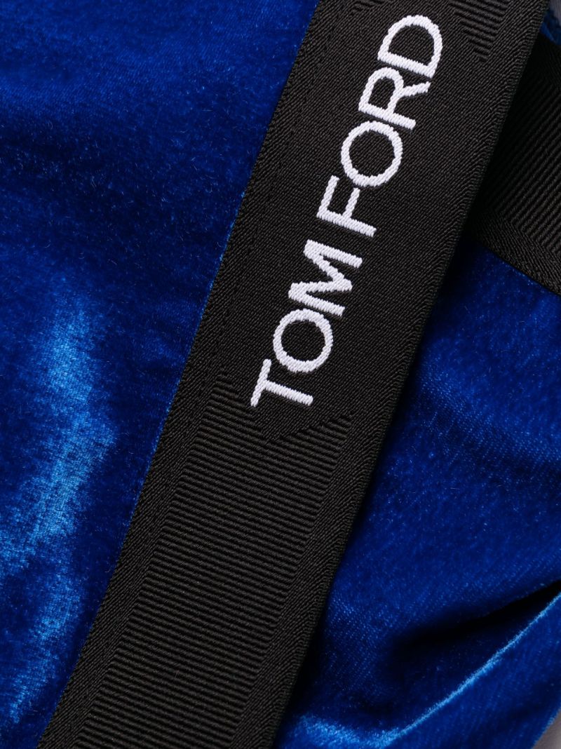 Blue Logo Velvet Bralette