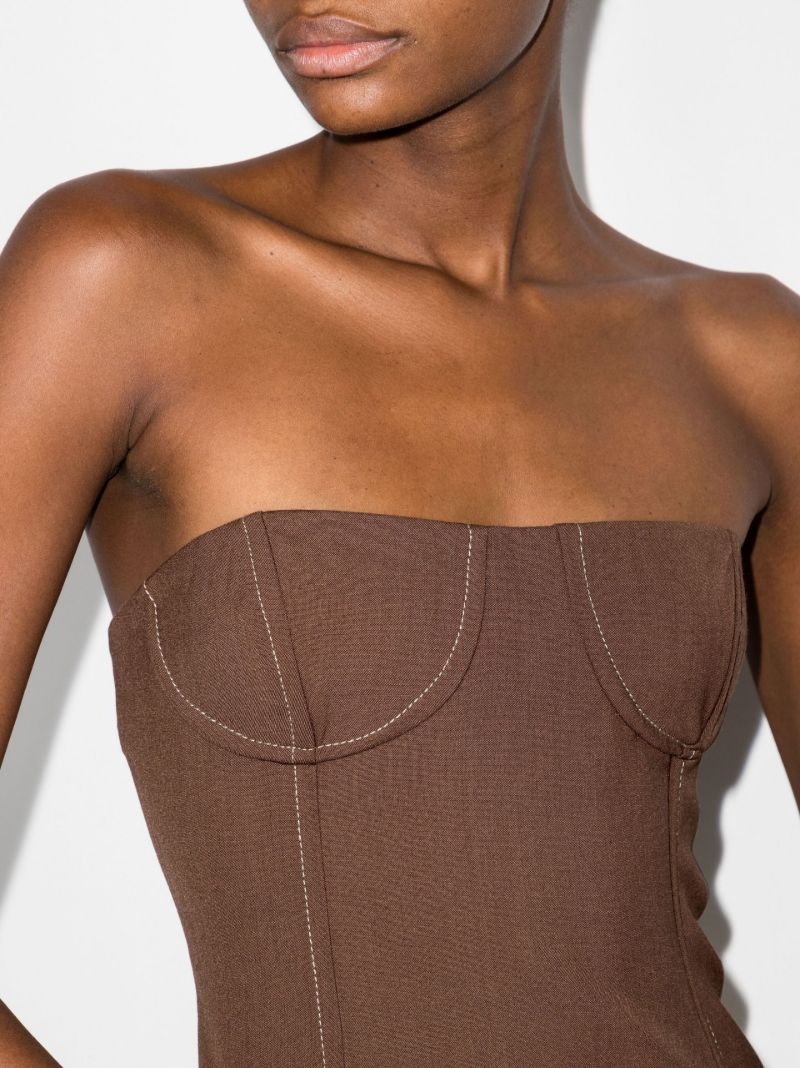 Brown Adrien Strapless Bustier Top