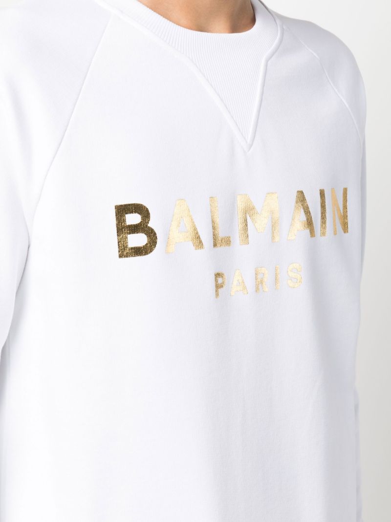 White Logo Cotton Sweatshirt