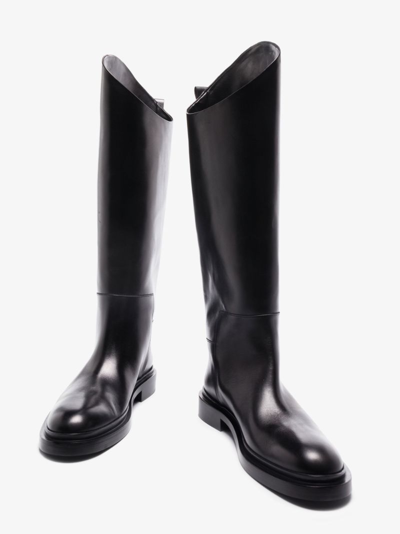 Black Knee-high Leather Boots
