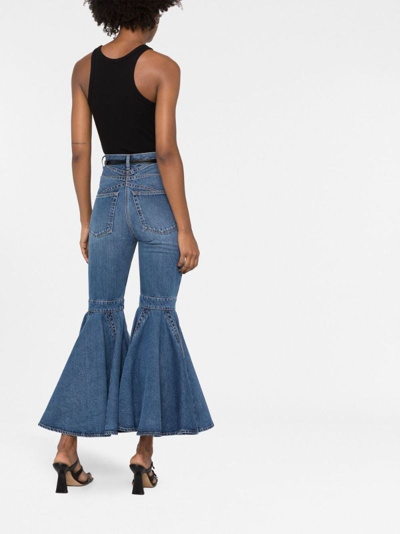 Blue Crinoline Exaggerated Flared Jeans