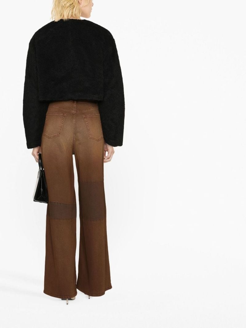 Black Cropped Fleece Jacket