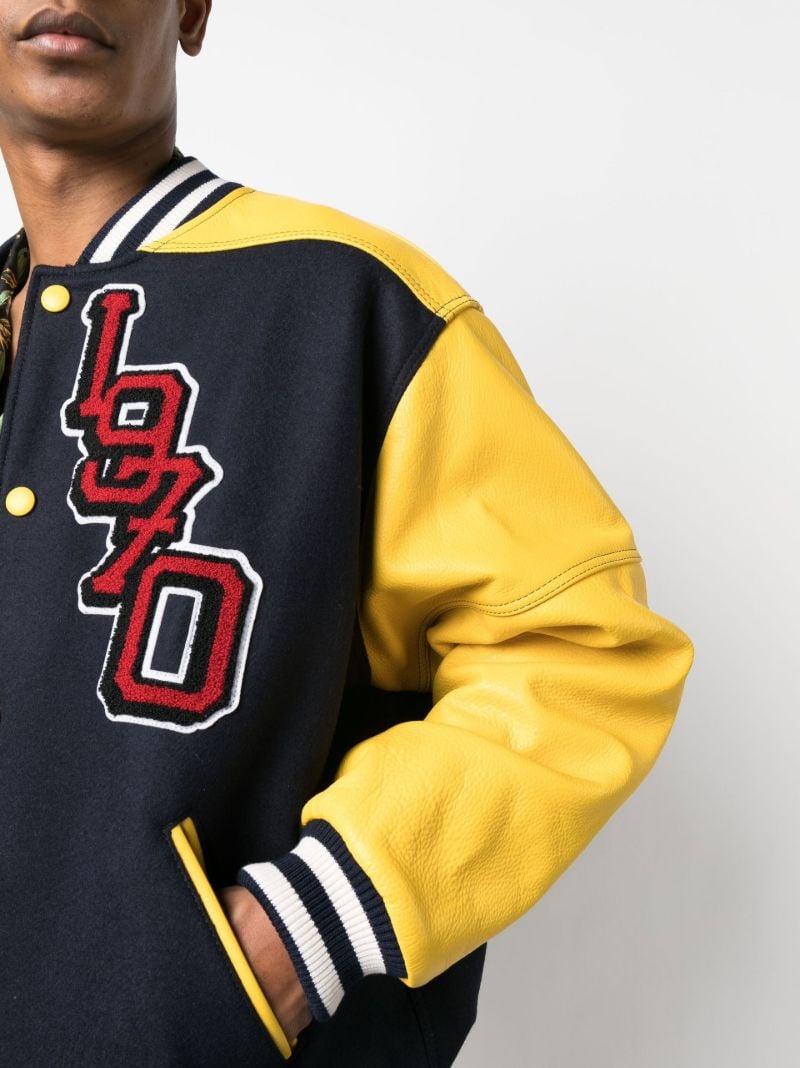 Yellow Logo-patch Varsity Jacket