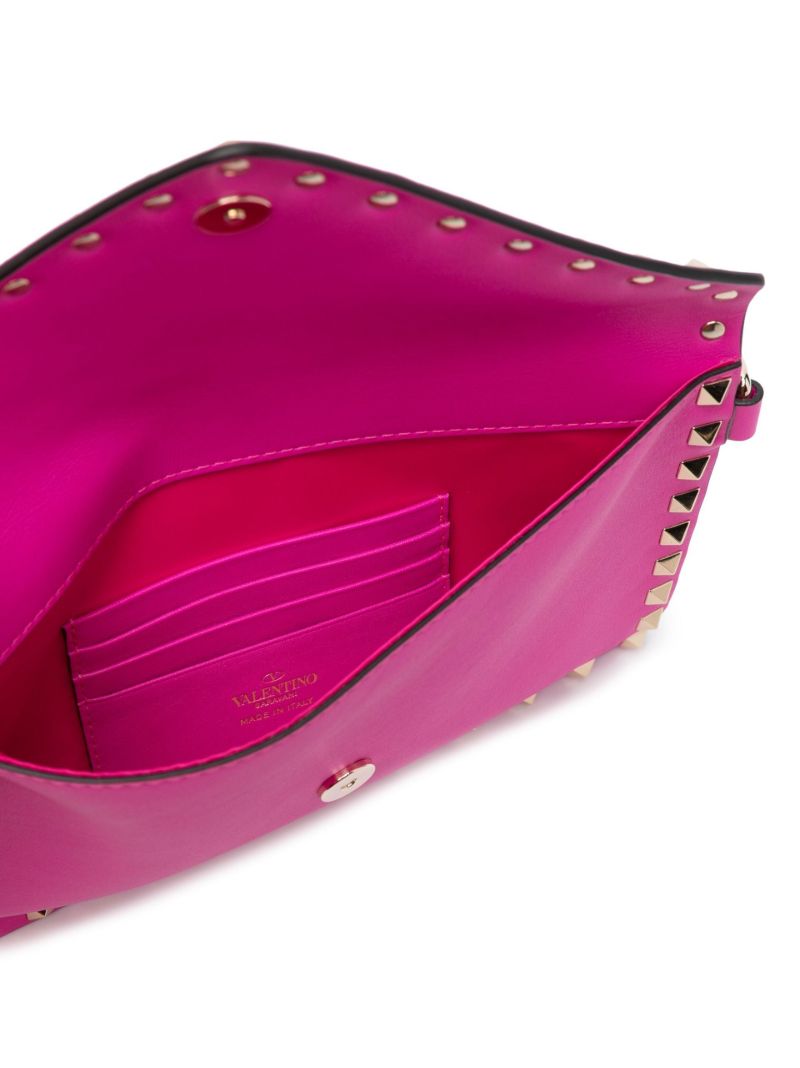 Pink Rockstud Leather Pouch
