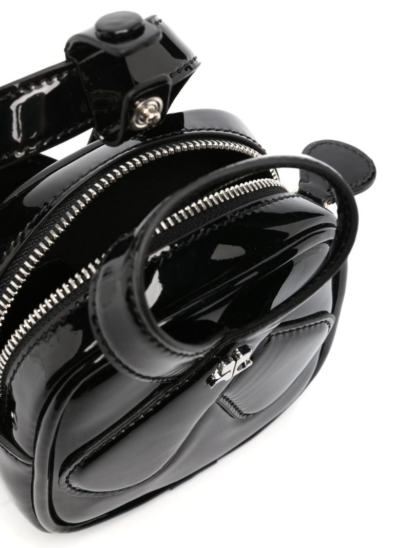 Black Loop Patent Faux Leather Mini Bag