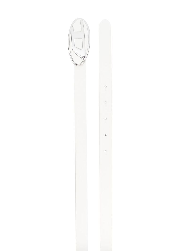 White D Logo Leather Belt