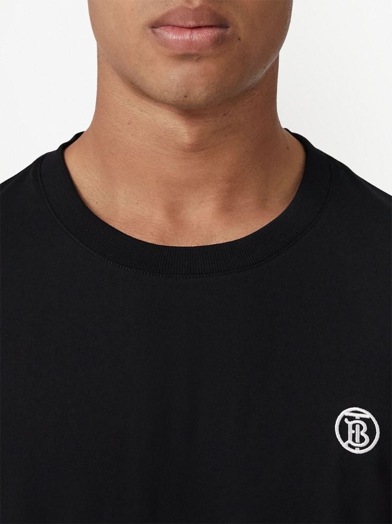 Black Embroidered Logo Cotton T-shirt