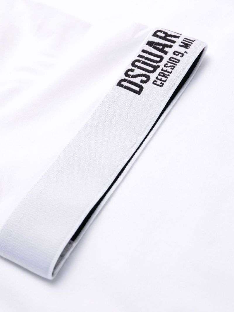White Logo Trim Cotton T-shirt