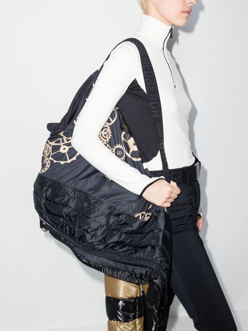 Black and Gold-tone Dazzle Padded Ski Jacket