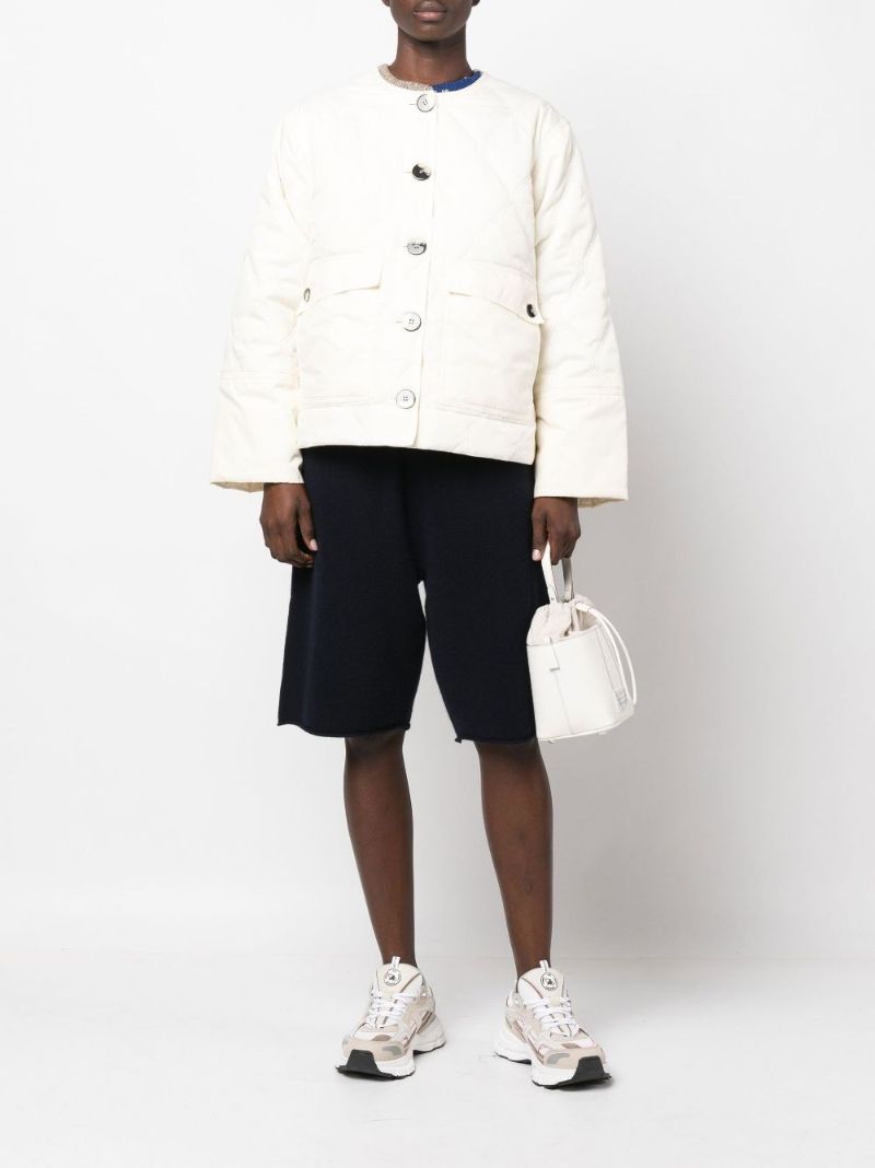 White Detachable Collar Padded Jacket