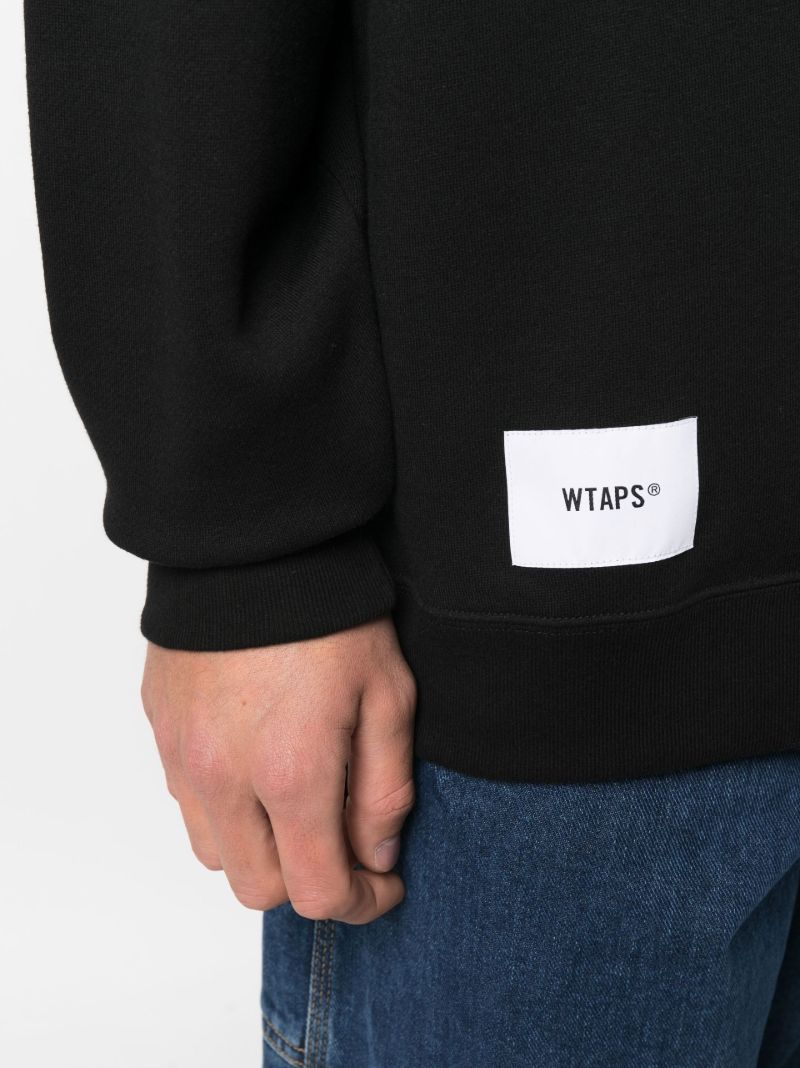Black Logo Print Cotton Sweater