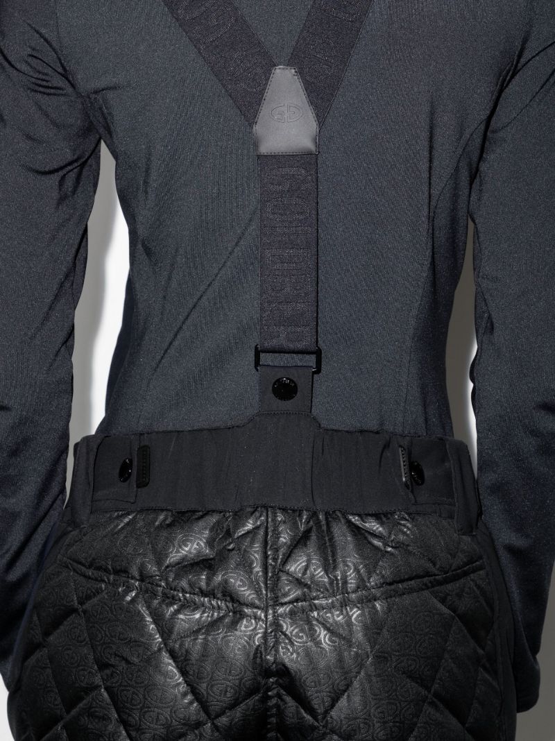 Black Kaya Quilted Ski Salopettes
