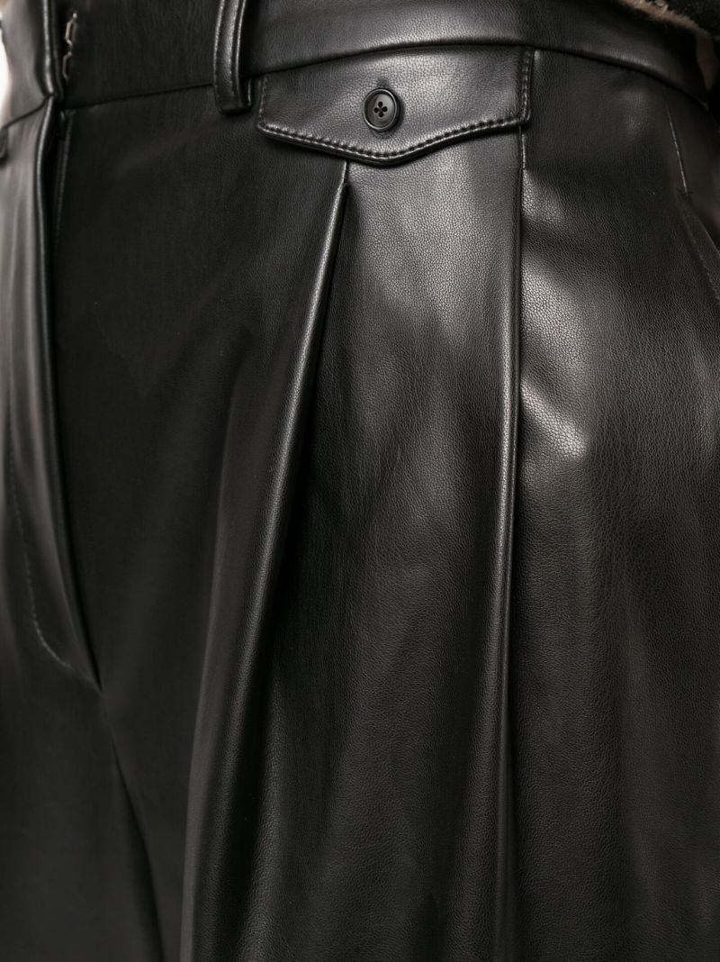 Black Pernille Faux-leather Trousers