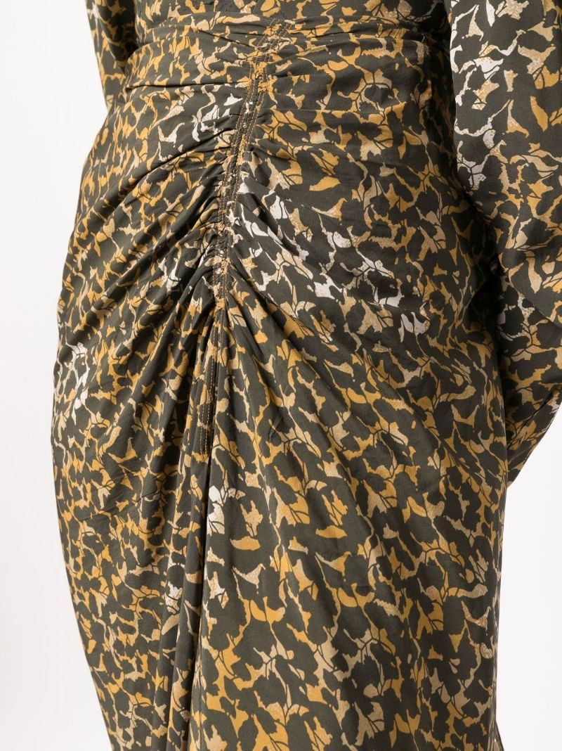 Orange Azaria Printed Midi Skirt