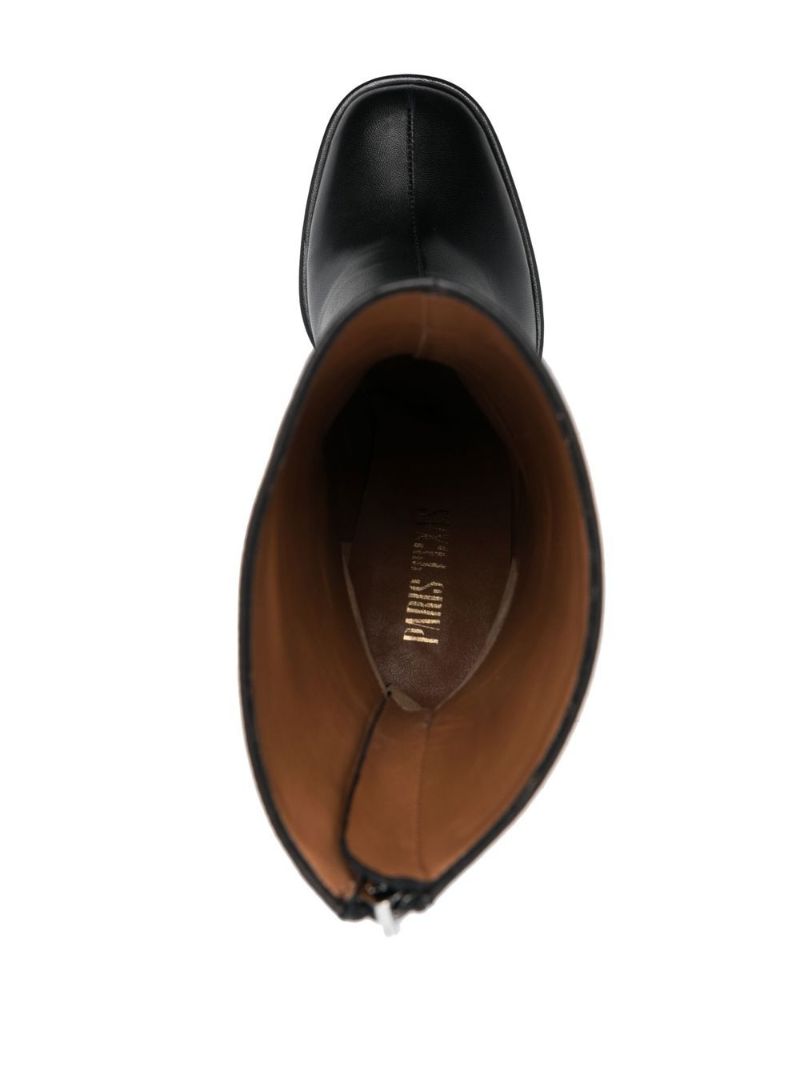 Black Ivana Platform Leather Ankle Boots