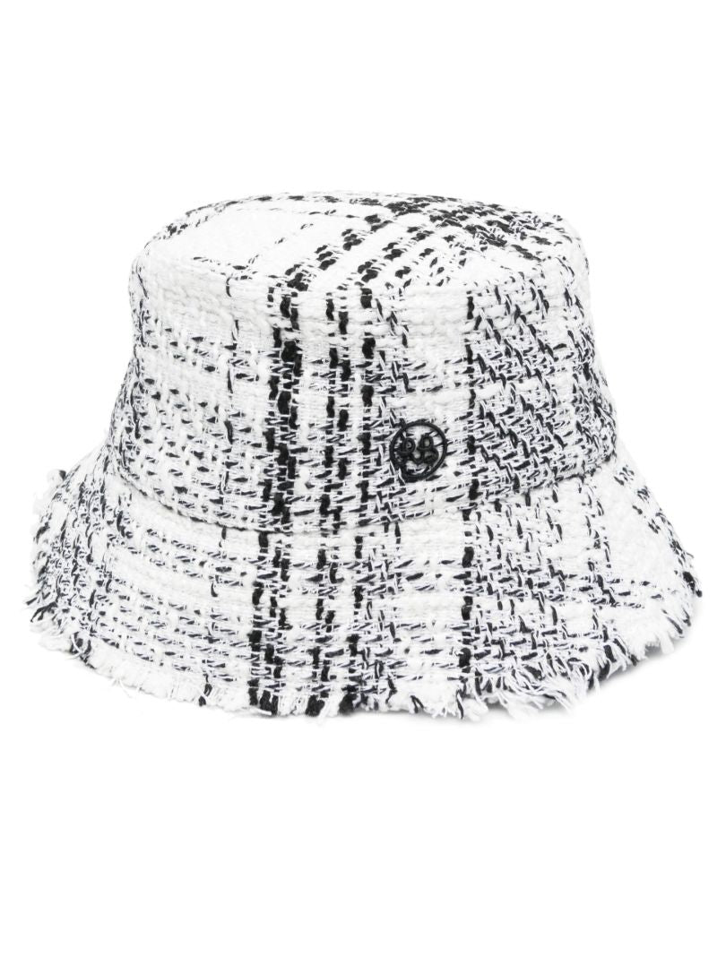 Black and White Cotton Bouclé Bucket Hat