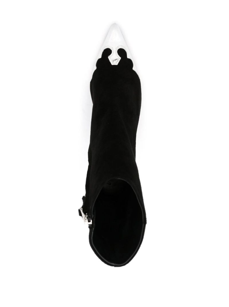 Black Zeta Metallic Toe Ankle Boots