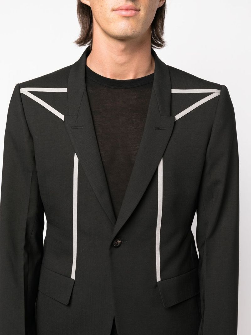 Black Pentagram Wool Blazer
