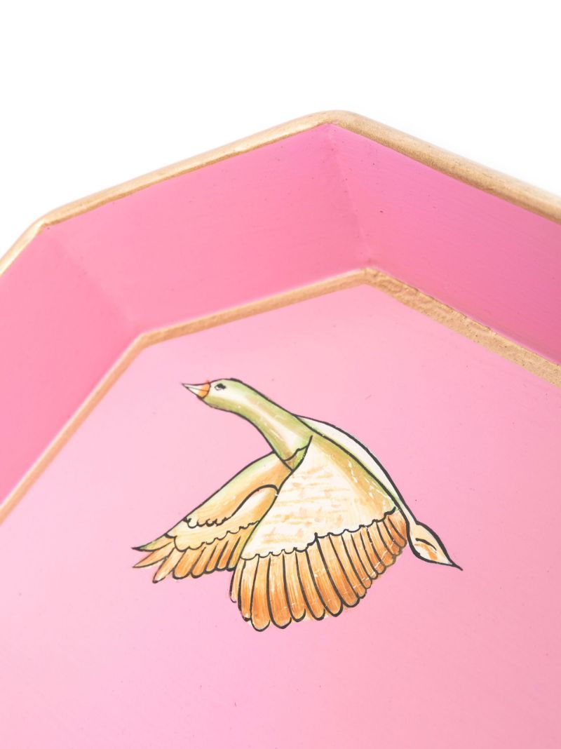 Pink Flora Iron Tray