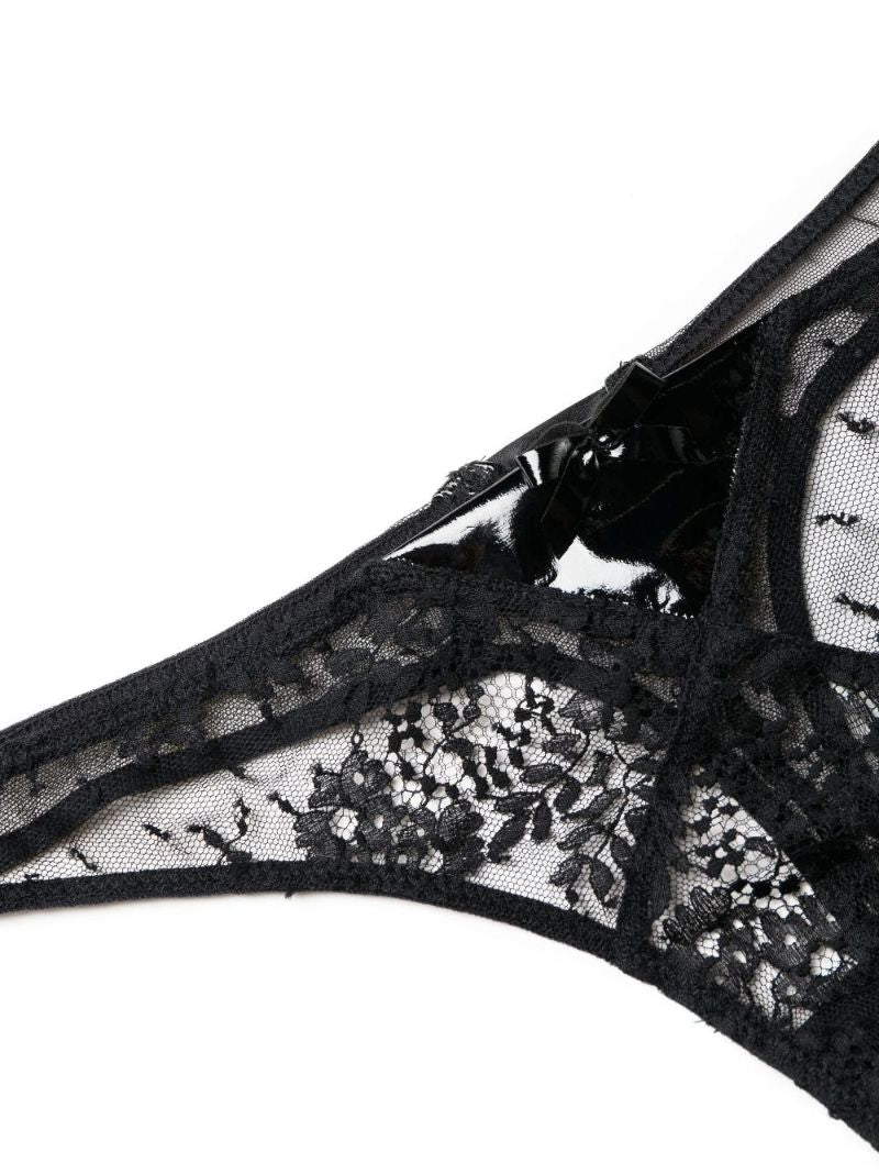 Black Frankie Lace Mesh Thong
