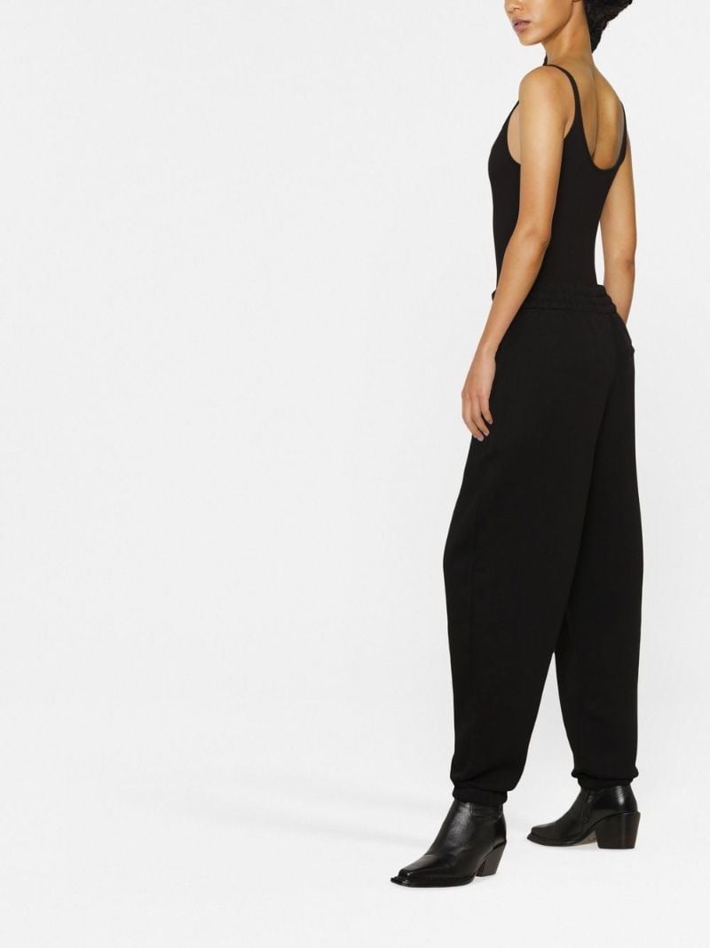 Black Logo Print Tapered Track Pants