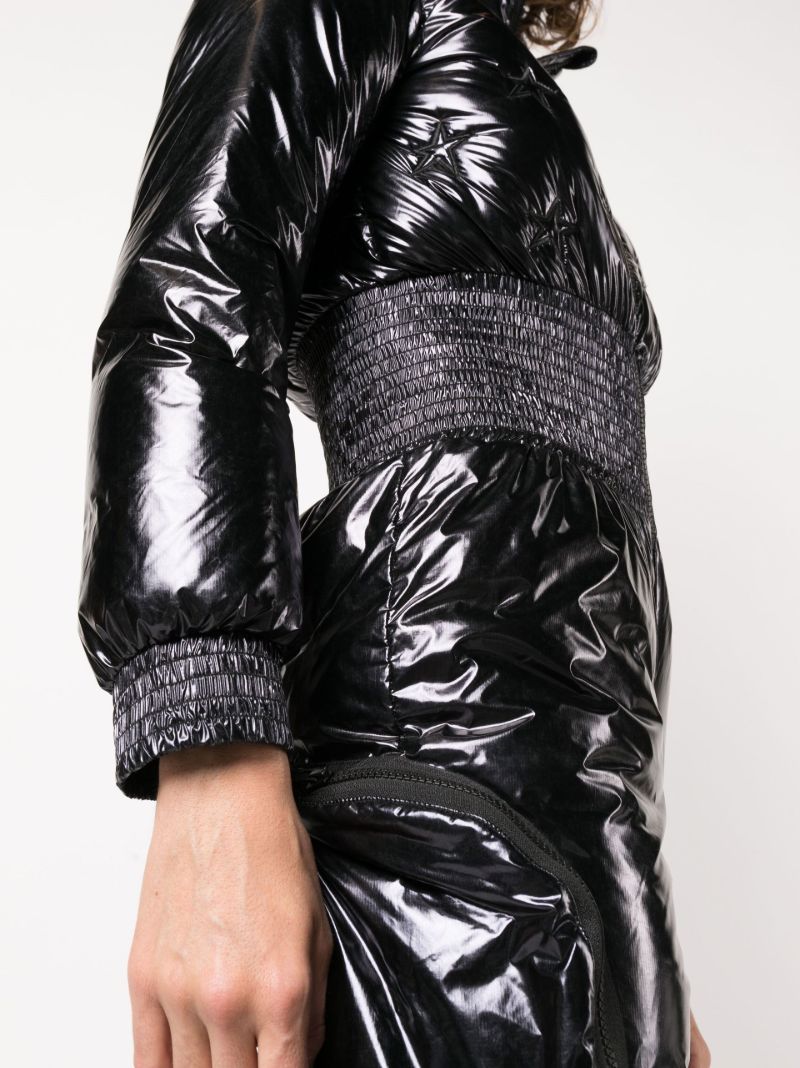 Black Ruched Padded Ski Suit