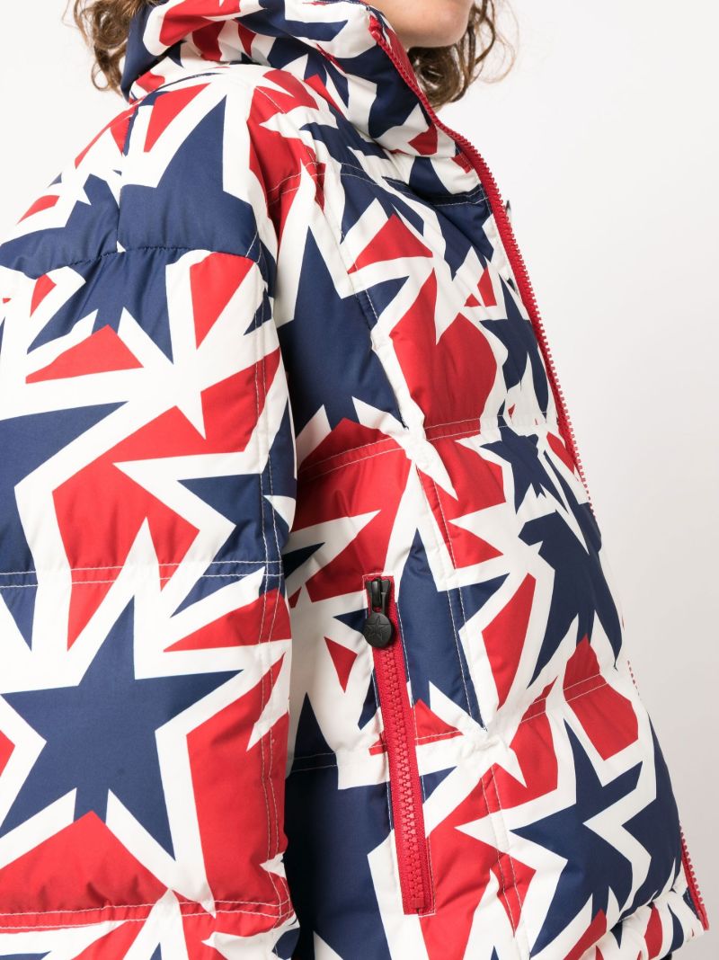 White Star Print Padded Ski Jacket