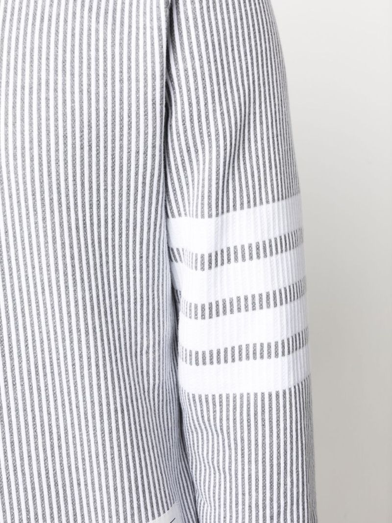 Grey 4-bar Stripe Seersucker Sweatshirt