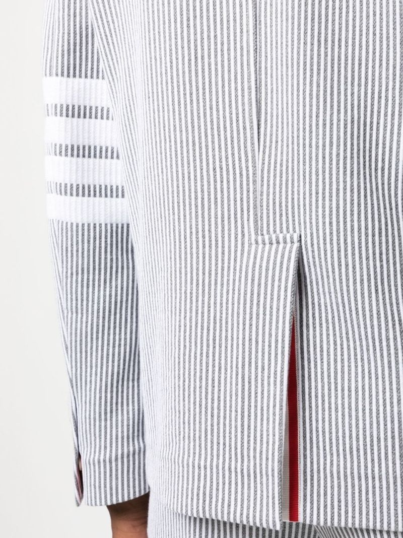 Grey 4-bar Stripe Seersucker Blazer