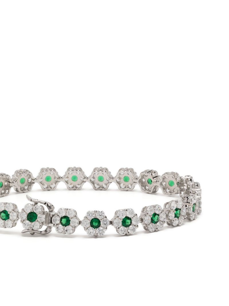 Sterling Silver Daisy Crystal Bracelet