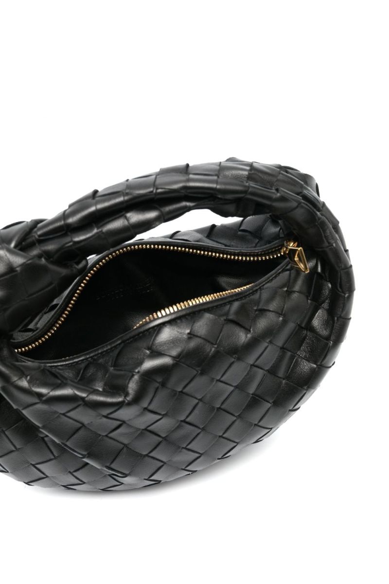 Black Mini Jodie Leather Top Handle Bag