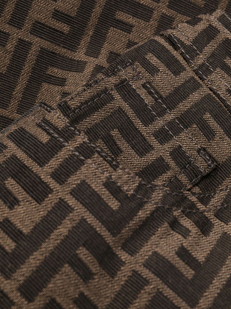 Brown Ff Logo Cropped Trousers