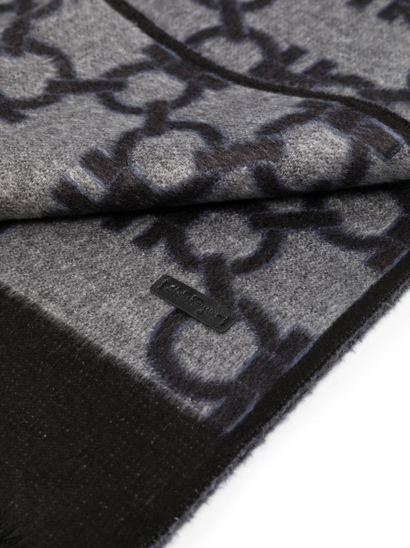 Grey Gancini Jacquard Scarf