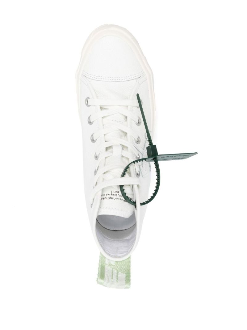 White Vulcanised High-top Leather Sneakers