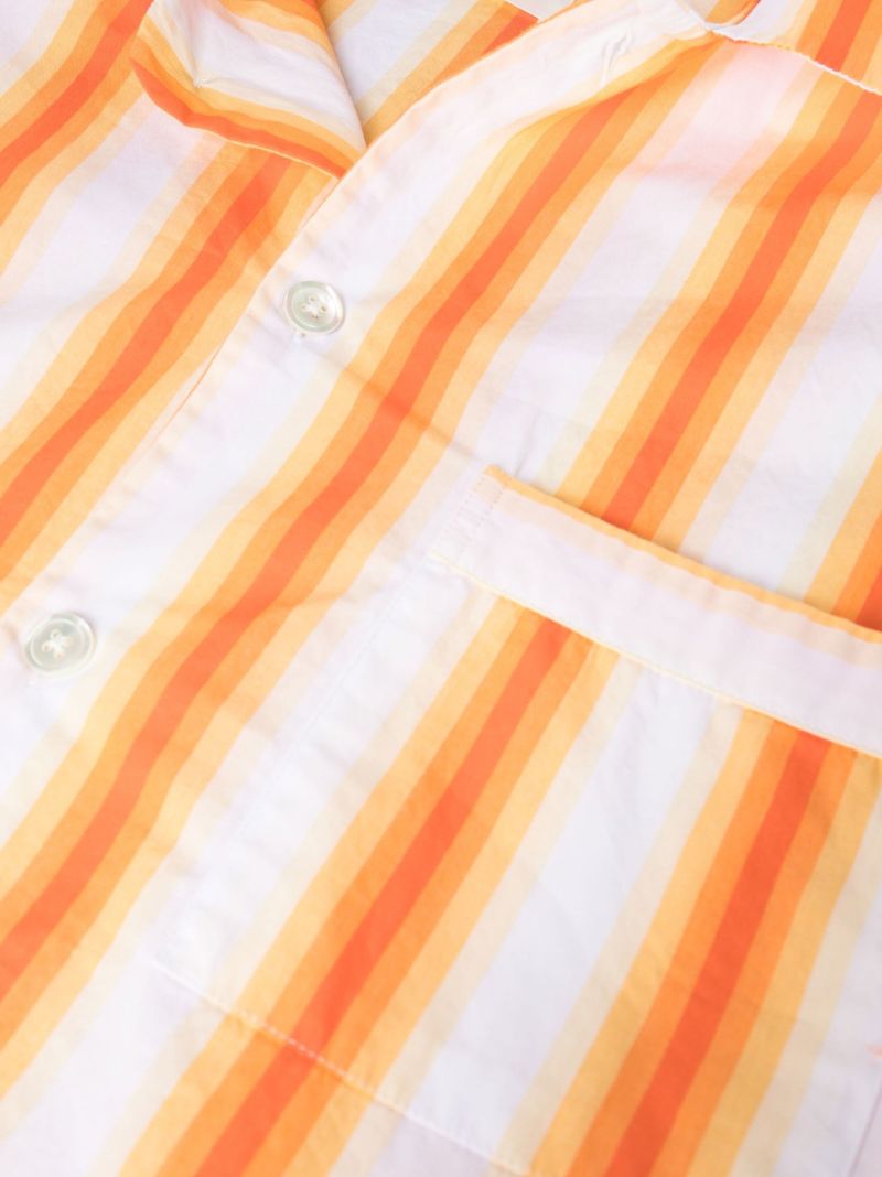 Orange Striped Poplin Sleep Shirt
