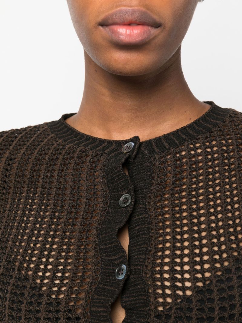 Brown Open-knit Cardigan