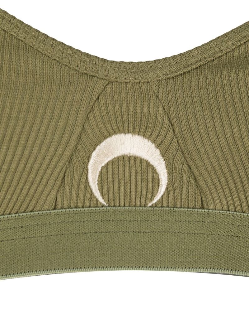 Green Crescent Moon Organic Cotton Bra