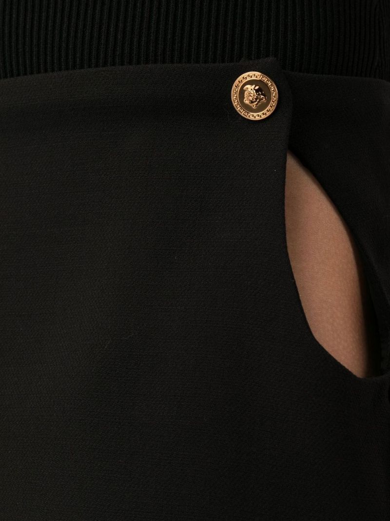 Black Cut-out Wool Mini Shorts