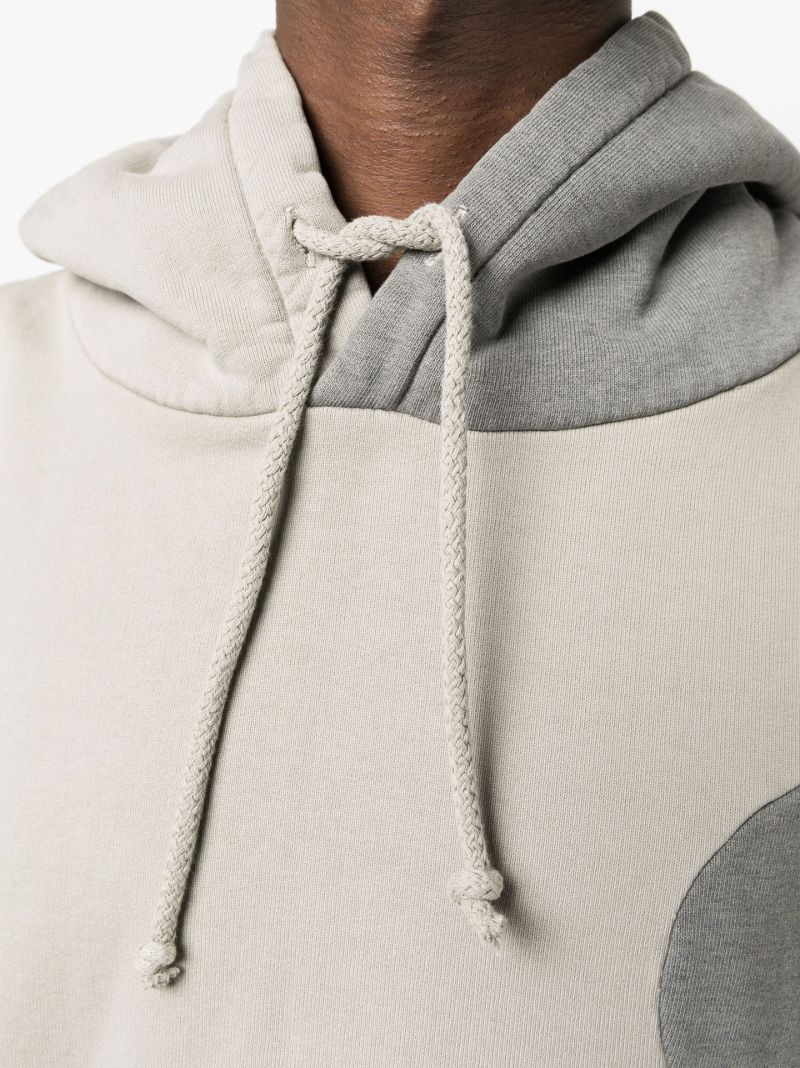 Grey Patchwork Cotton Hoodie