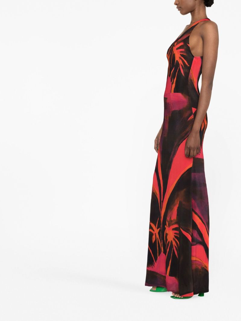 Red High Sea Printed Maxi Dress