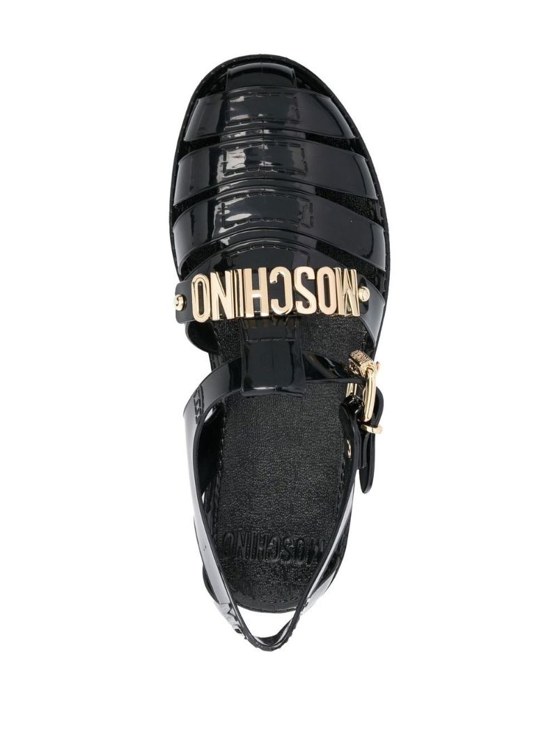 Black Logo Caged Pumps