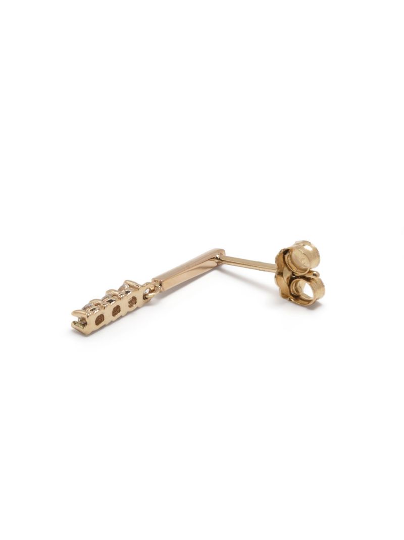 14k Yellow Gold Bar Diamond Earrings