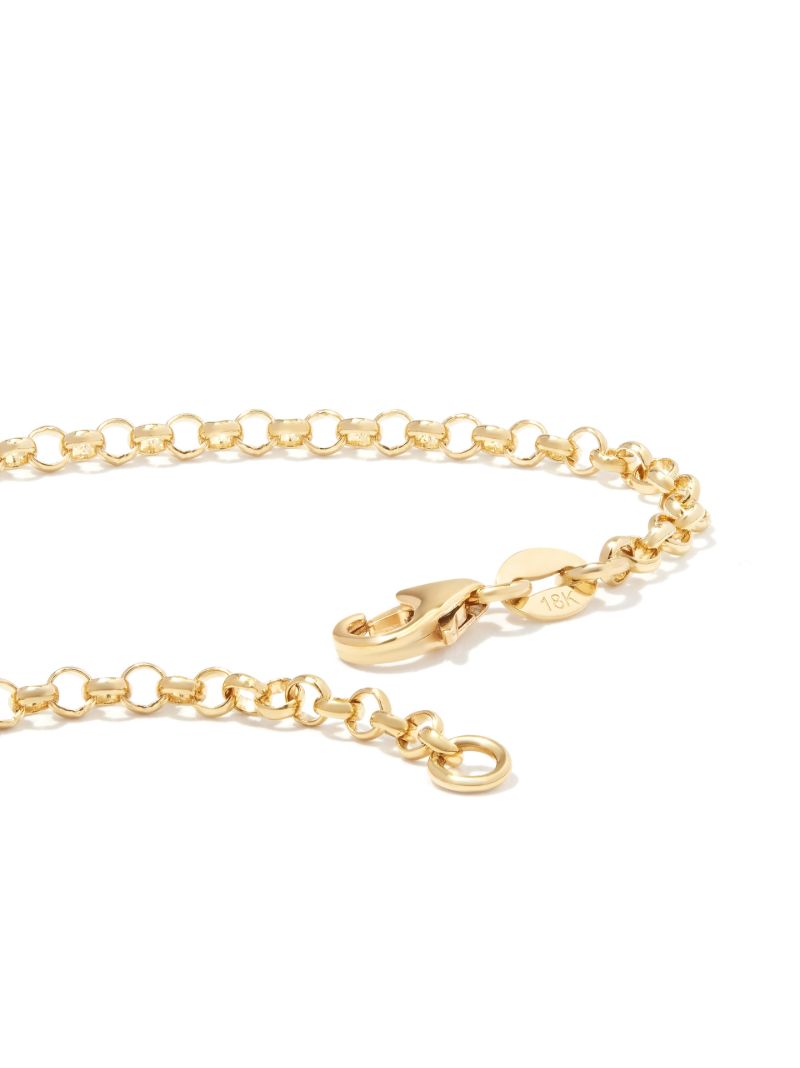 18k Yellow Gold Crescent Moon Charm Bracelet