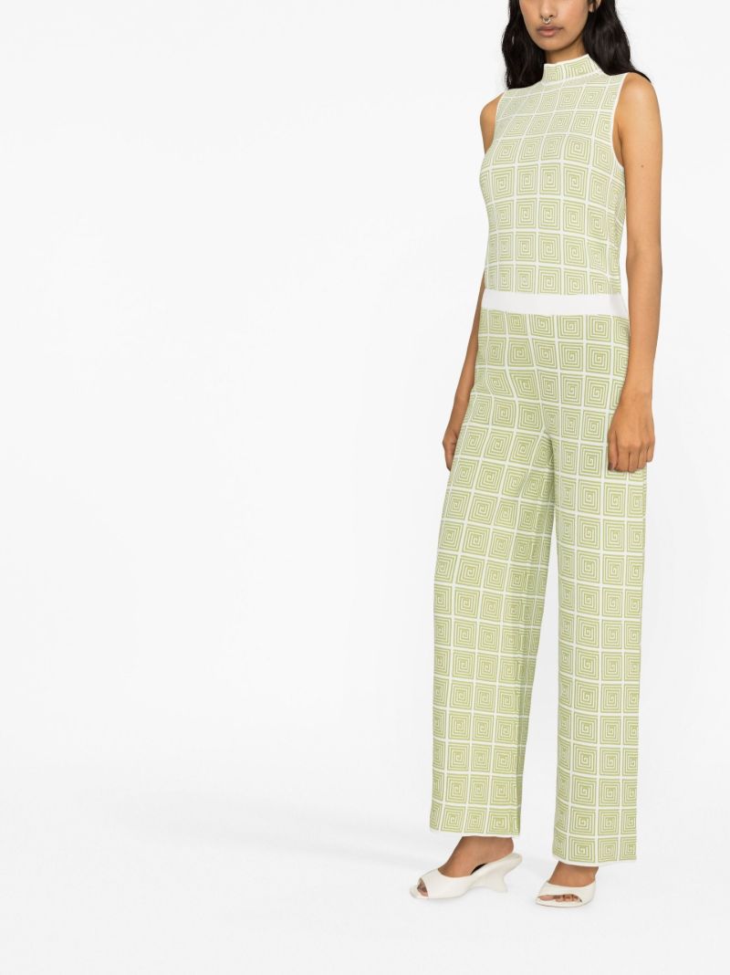 White Avalanche Wide-leg Knitted Trousers