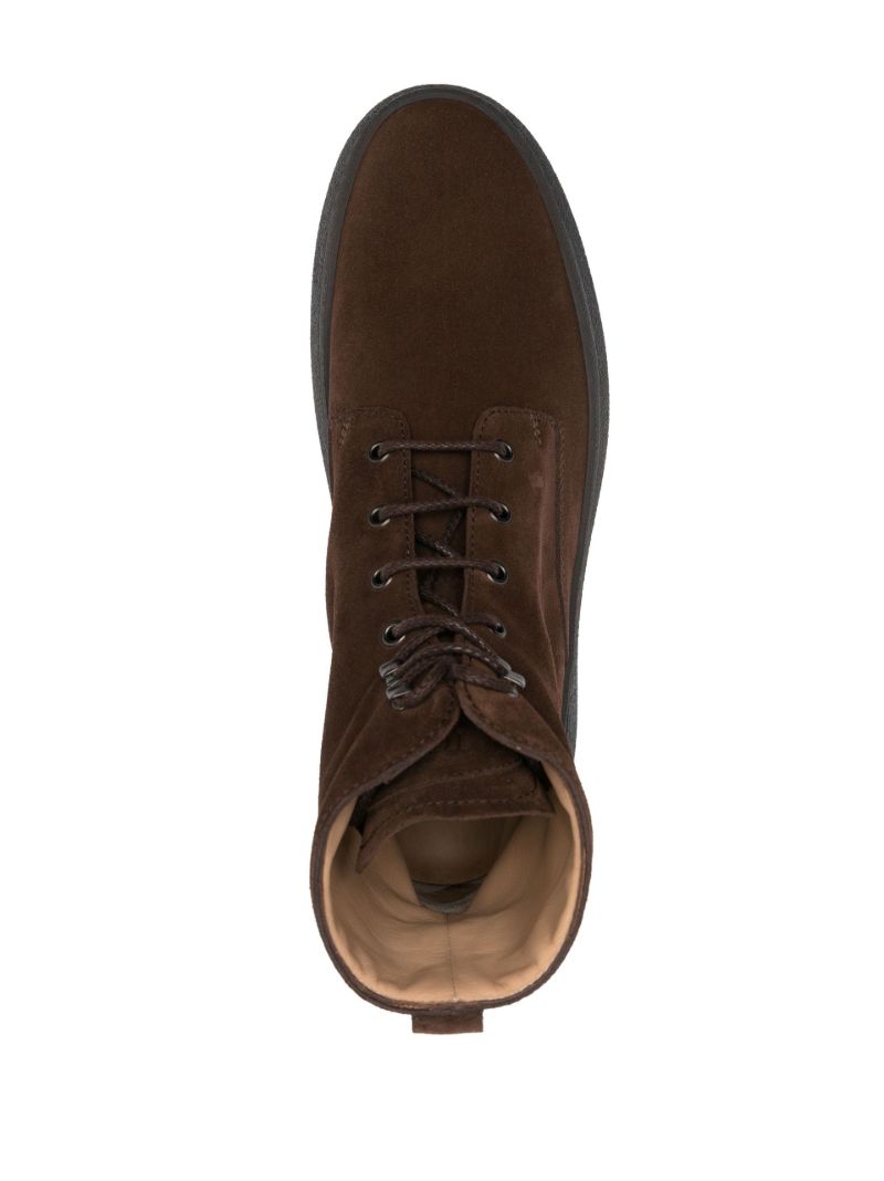 Brown W.g. Lace-up Suede Ankle Boots